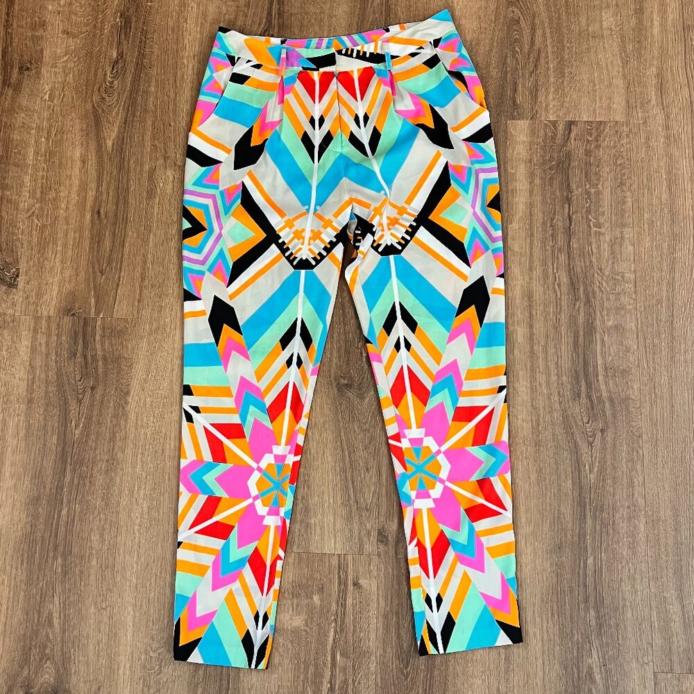 Mara Hoffman Tapered Pants Bold Mod Graphic Pattern Sz 2